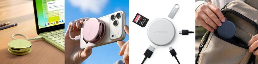Мультипортовий адаптер Satechi OntheGo 5-in-1 USB-C для Mac Neo різних кольорів.